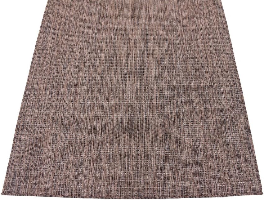 Versatile Light Brown 4' x 6' Synthetic Outdoor Rug