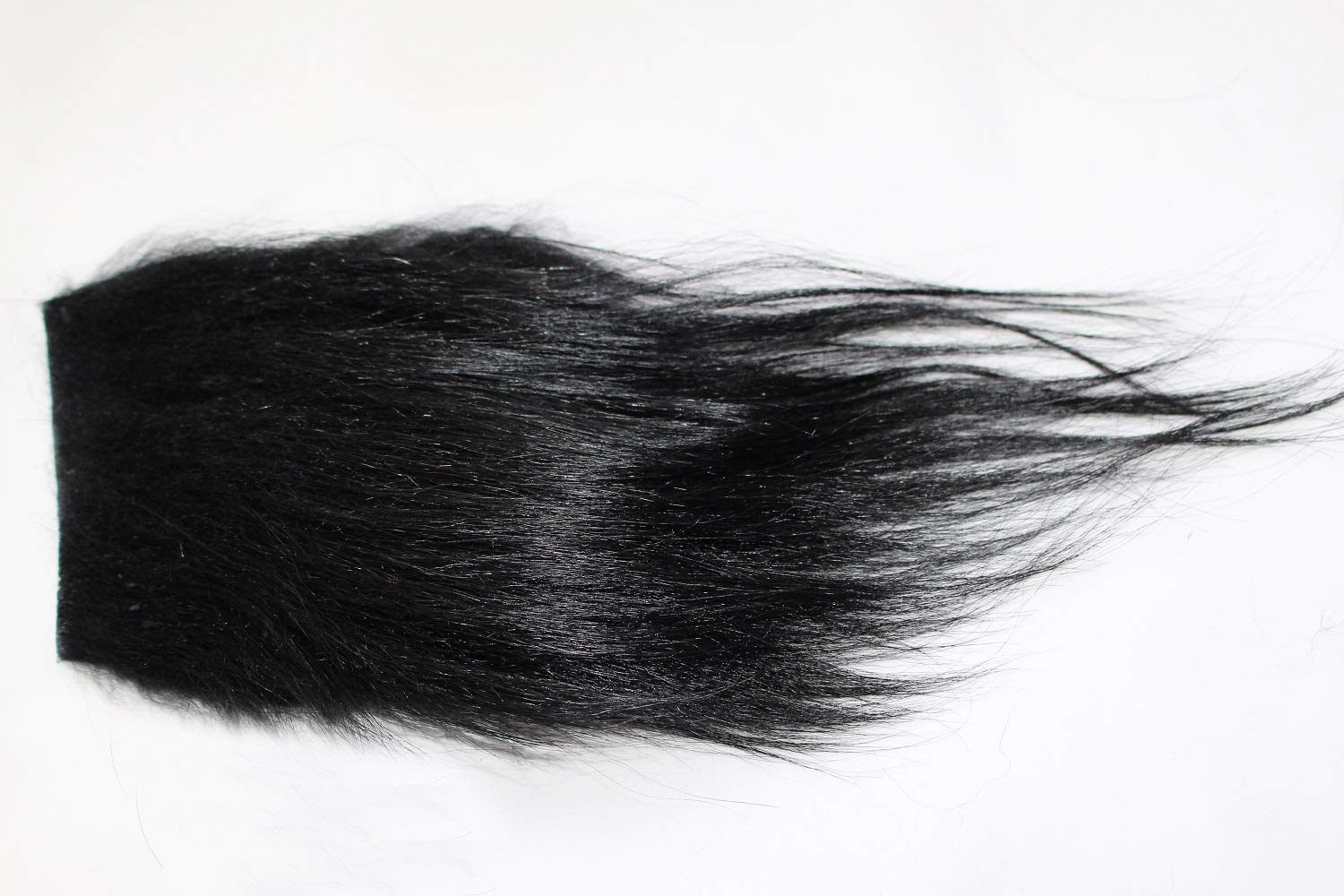 2 pcs/lot 8X8cm 10 colors Goat Hair Fur 15-20cm Length Streamers Fly Tying Fur Materials (Black)