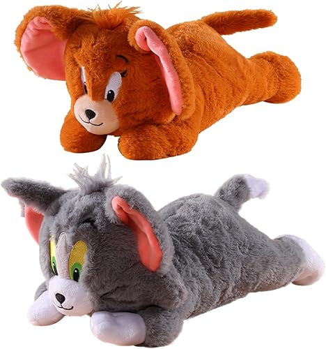 Zgwafdww Juguete de peluche de gato Tom con Jerry Mouse de 15 pulgadas, animales de dibujos animados, regalo de cumpleaños para niñas y niños (2
