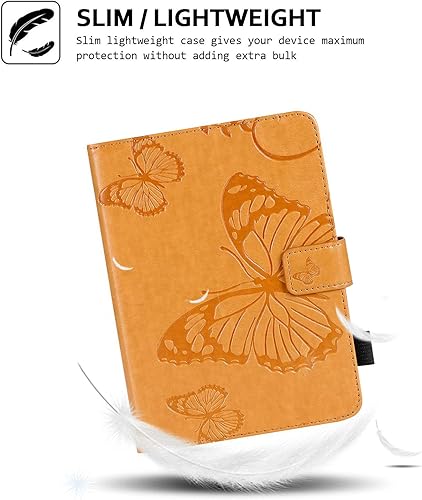 Miniatura 2 de Funda tipo cartera para Kindle Paperwhite, Techcircle Pretty Butterflies en relieve, cubierta plegable magnética con ranuras para tarjetas, para