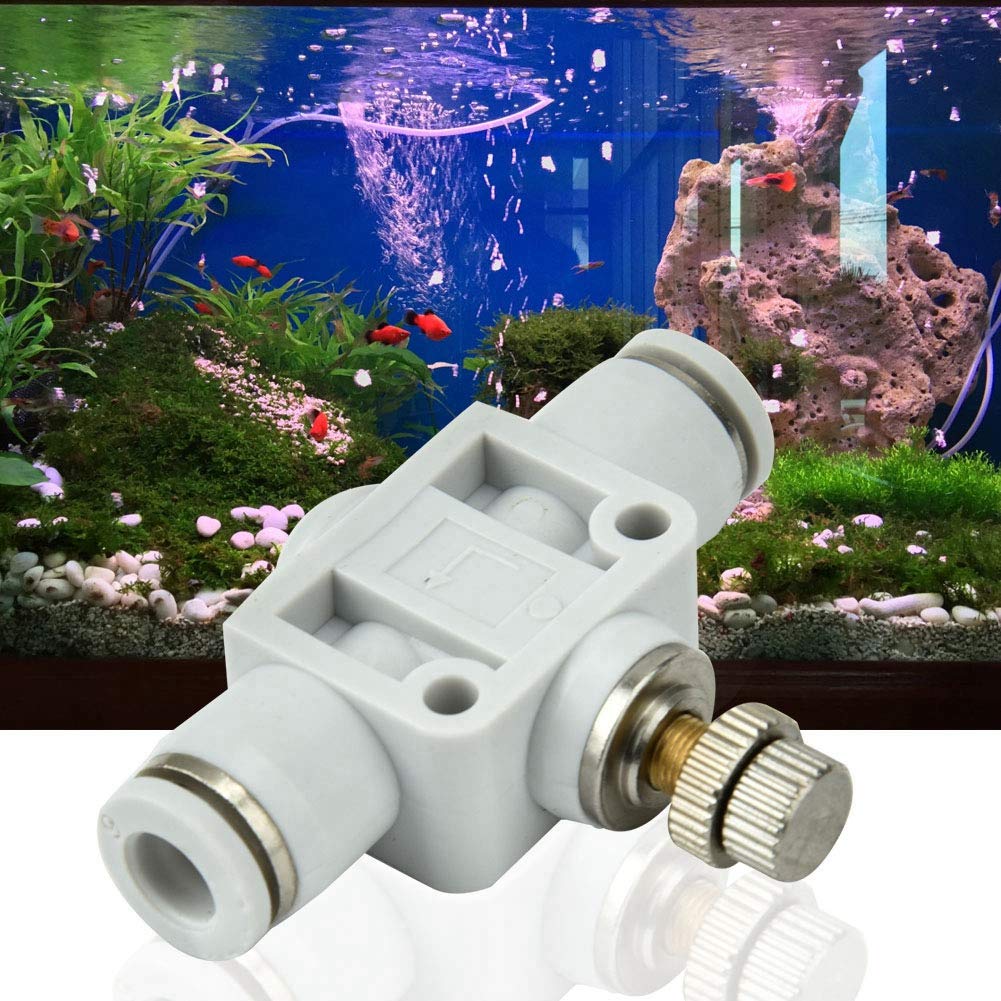 Co2 Regulator Valve, Fine Tuning Valve for 6mm Pu Hose, DIY Homemade Regulator for Fish, Water Grass, White Plastic Material