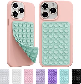 2 Pack Silicone Sticky Grip Holder for Cellphone, Silicone Suction Cup Phone Case Mount Double Sided, Hands-Free Phone Accessories Strong Grip Holder for Selfie and Video Pale Green