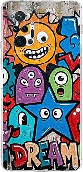 Redmi Note 10 Pro 5G ile Uyumlu Grafiti Dream Street Tasar ml   effaf Silikon K l f