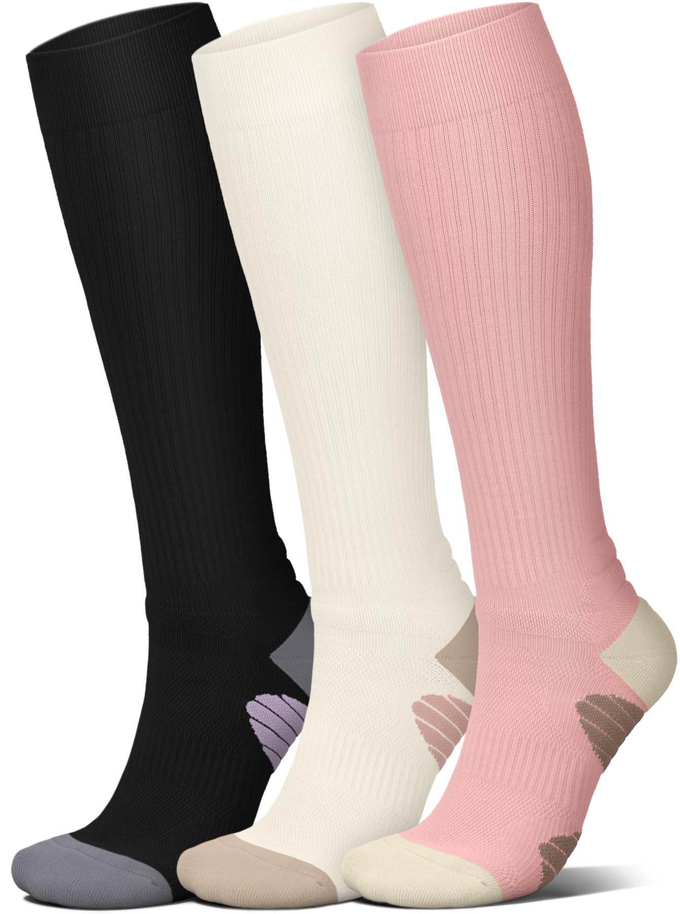 4 Pairs Compression Socks for Women Circulation-Best Support for Nurses,Running,Athletic,Travel