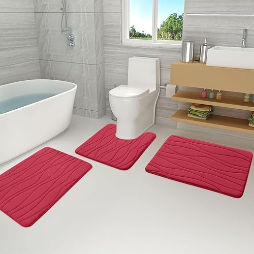 Miniatura 132 de Buganda - Alfombra de baño de espuma viscoelástica 24x16, tapetes de baño extra suaves y absorbentes, antideslizantes y lavables a máquina para el