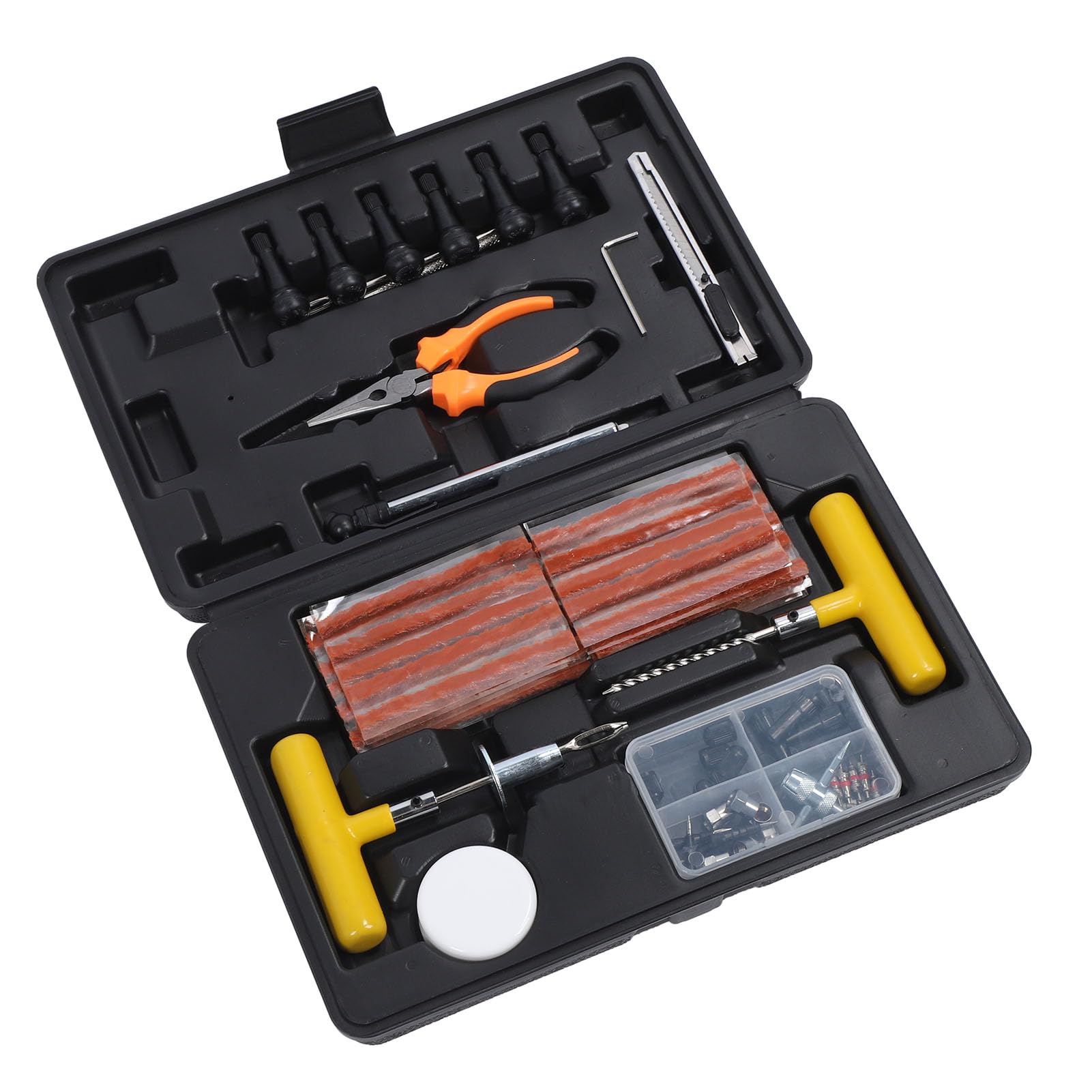 Robustes Reifenreparaturset, Schnelles Flickwerkzeug für Platte Reifen mit Aufbewahrungsbox, Geeignet für Auto, Motorrad, LKW, ATV, Traktor, Wohnmobil, SUV, Anhänger