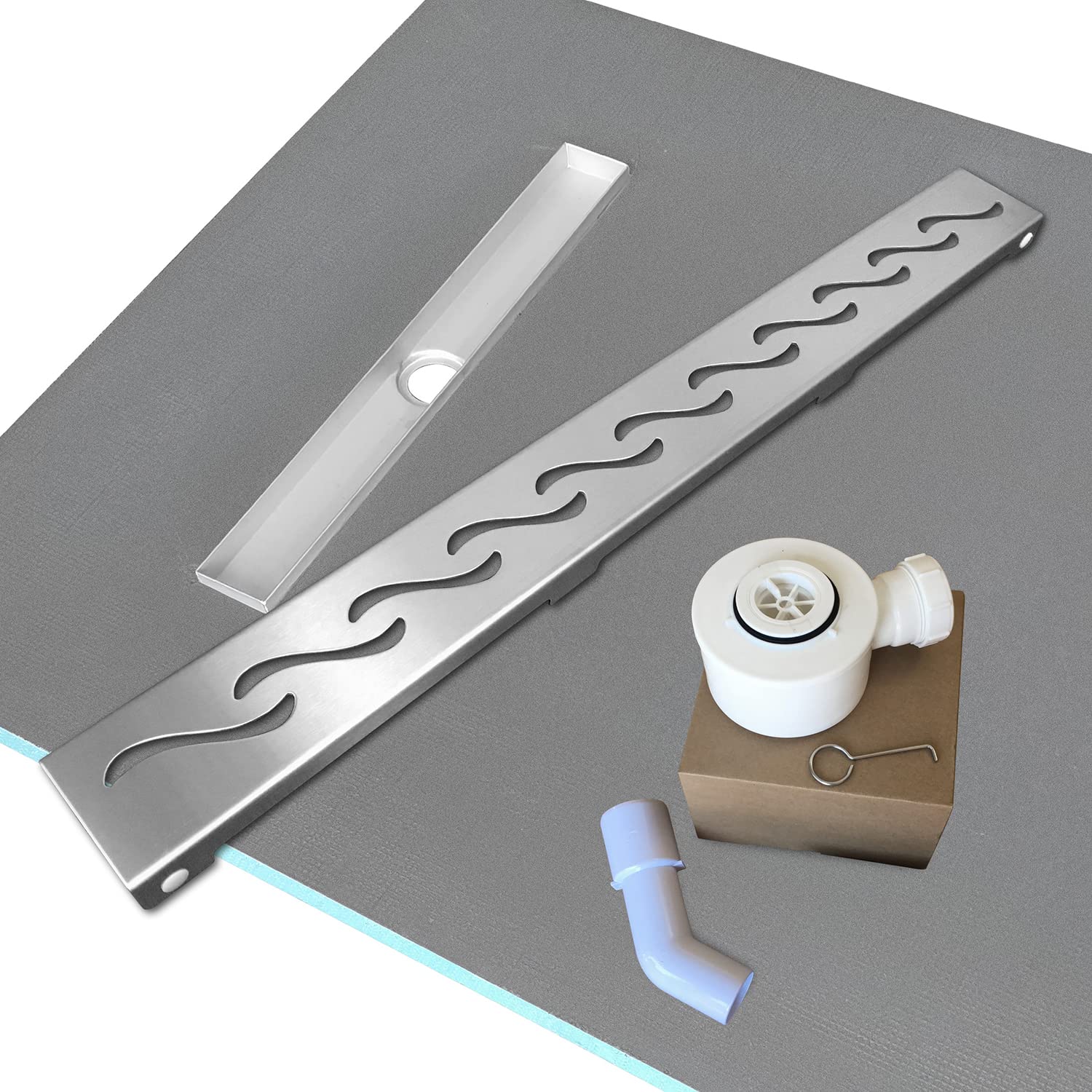 Wetroom Shower Tray - 1000 x 1500mm + Option 7 Fast-Flow Linear Drain Kit