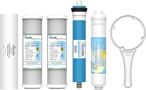 ERO - Juego de 5 filtros de ósmosis inversa anual, filtro de agua de ósmosis inversa de 5 etapas, kit de sistema de filtración de agua RO debajo del