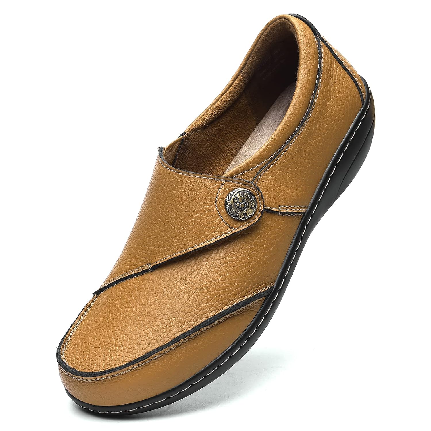 Geoeleph Womens Loafers Casual Slip-Ons Comfort Walking Flats Leather Driving Moccasins