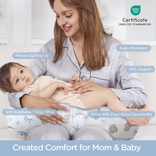 Miniatura 2 de Little Grape Land Almohada de lactancia para bebés, almohadas de lactancia, almohada de apoyo para bebés para lactancia, alimentación con biberón,