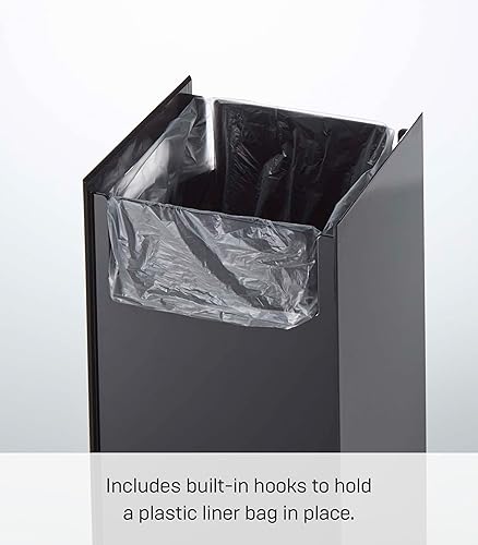 Miniatura 4 de YAMAZAKI Home 4493 - Canasta de basura moderna con asa, tamaño único, color negro