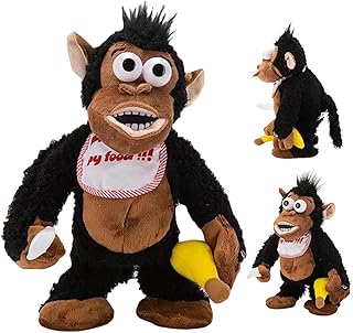 Brinquedo Macaco Magnético | Engraçado Comer Banana Brinquedos Adultos Gorila | Macaco gorila pelúcia com bateria, divertido para escritório ou casa Novent