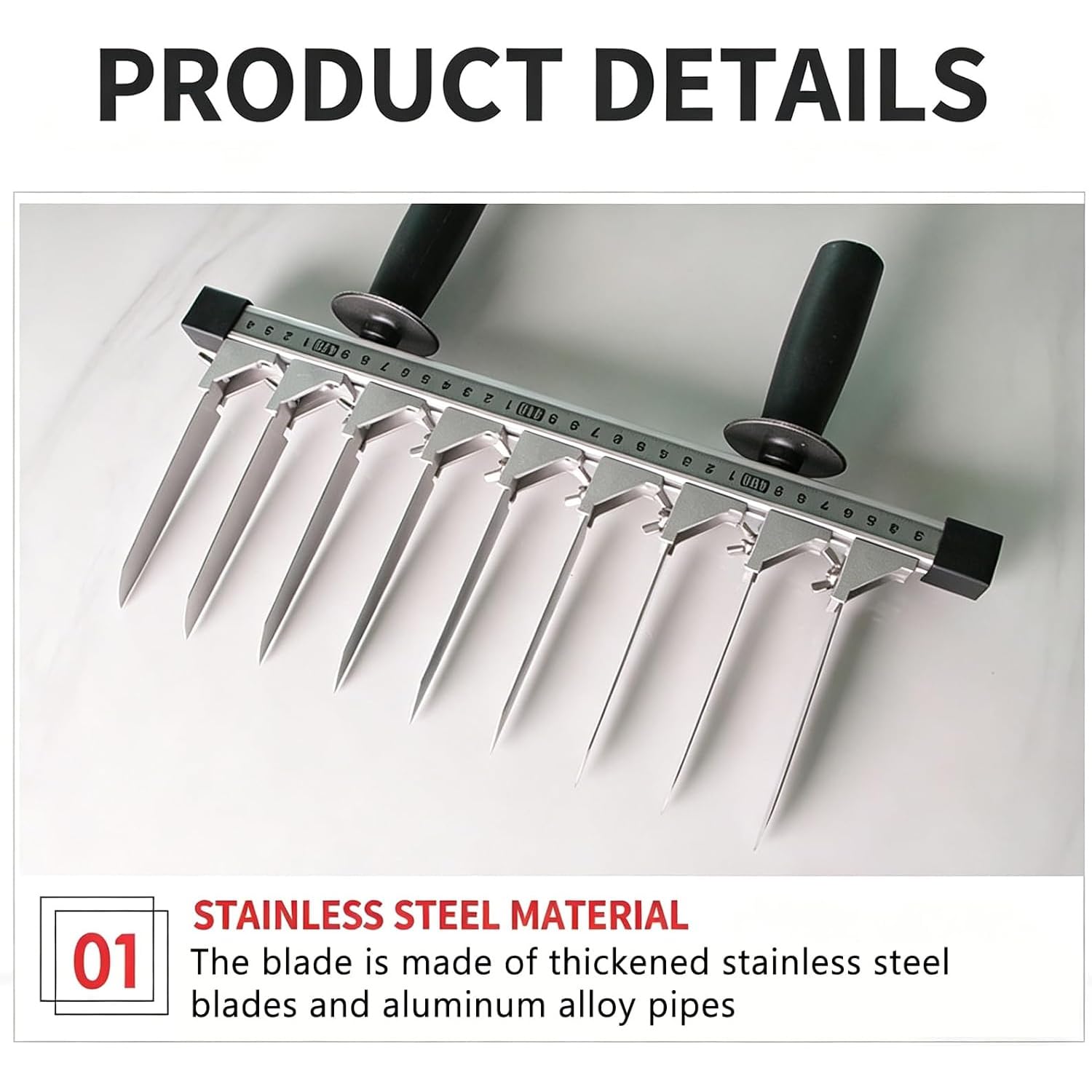 Tofuschneider Aus Edelstahl Mit 9 Klingen Zum Schneiden Von Tofu In Scheiben, Inklusive Lineal, Schnittbreite 29,6/37,6/45,6 cm (optional), Einstellbarer Abstand, 45.6cm Slicer