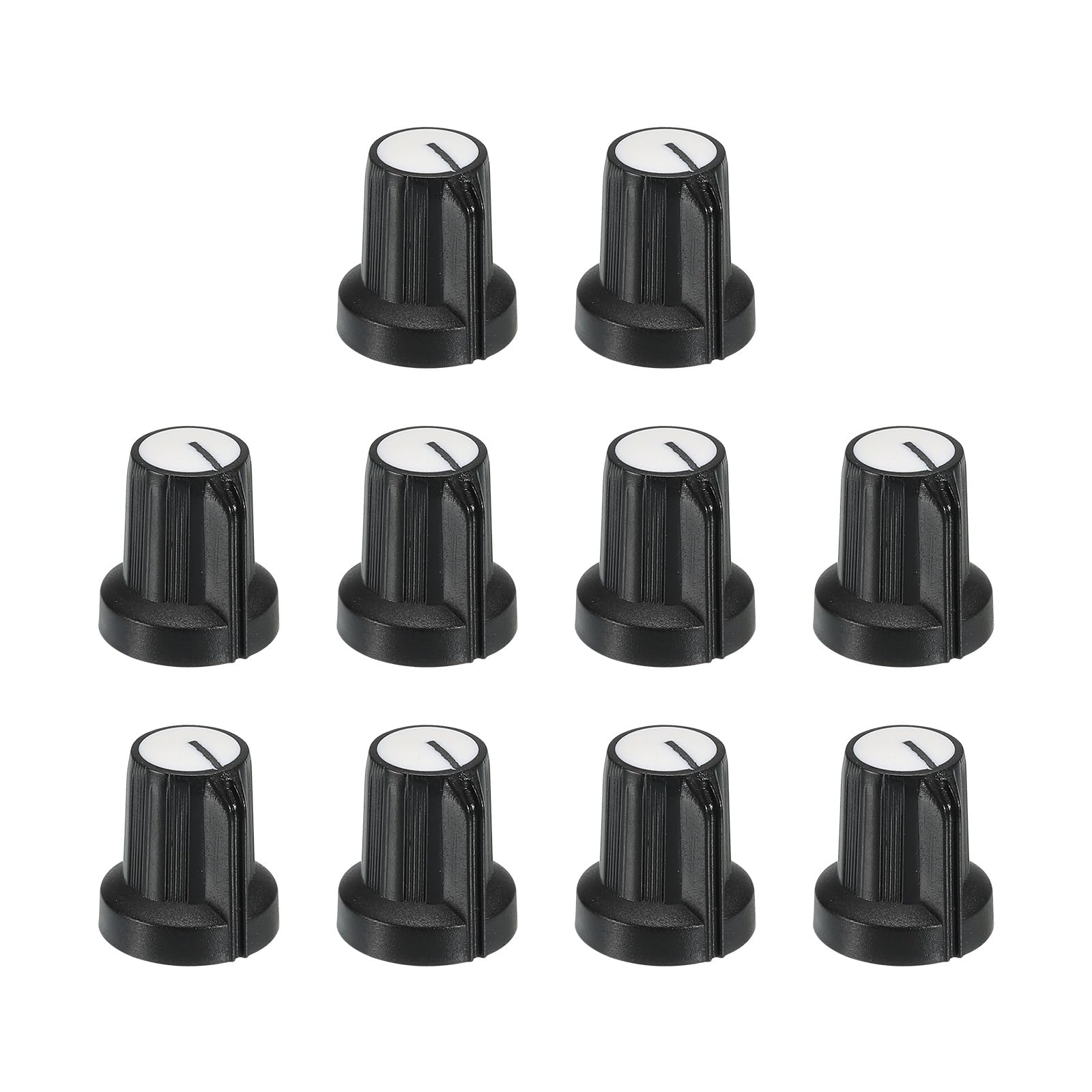 Generic Potentiometer Control Knob ABS Guitar Knob for 6mm D Type Shaft Electric Guitar Power Amplifiers,Stereos,Bass Volume Tone 180 Degrees Rotary Knob Black White 20PCS
