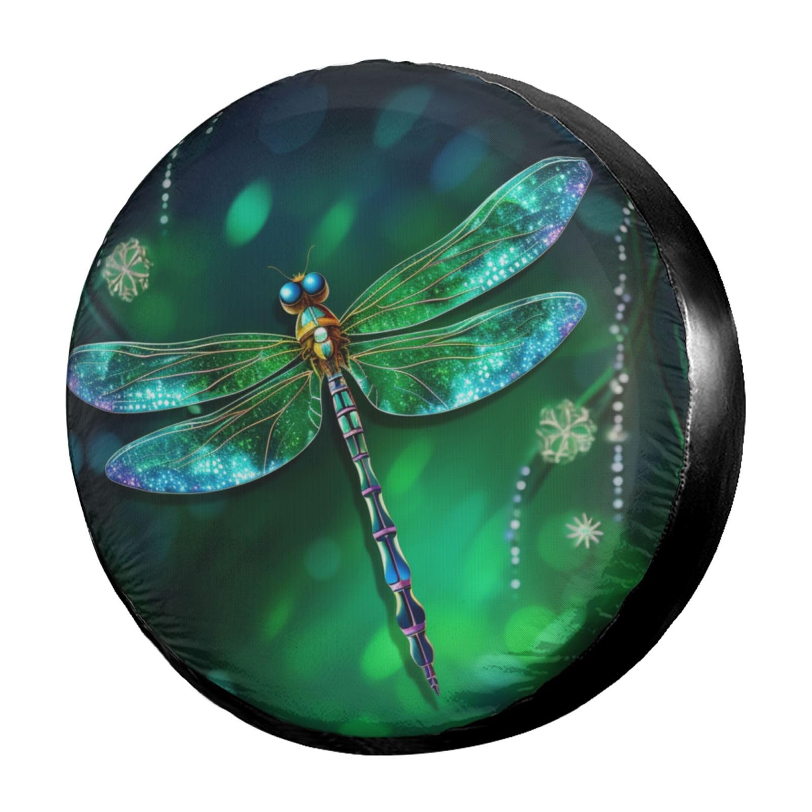 Dujiea Wings of Dragonflies Spare Tire Cover, Universal Wheel Tire Cover Dust-Proof Tire Protectors for Trailer Rv Van SUV Truck Camper and Many Vehicle 14 15 16 17 Inch