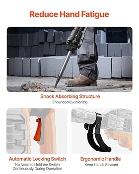 VEVOR 3500W Electric Demolition Hammer, 1900 BPM Durable