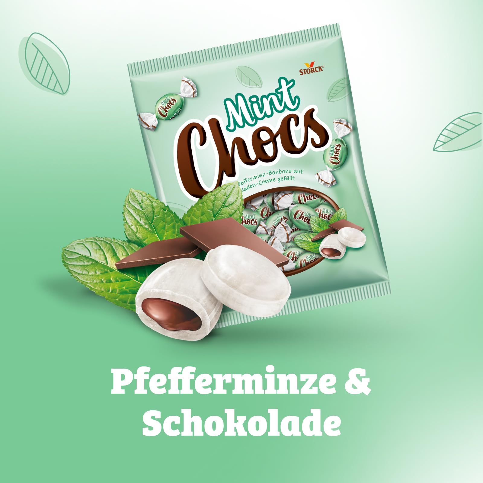 Mint Chocs - 1 x 425g - Peppermint Sweets with Chocolate Cream