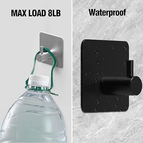 Miniatura 13 de Ganchos autoadhesivos para toallas, sin clavos, ganchos adhesivos impermeables resistentes, ganchos para toallas para bata, ganchos para puerta