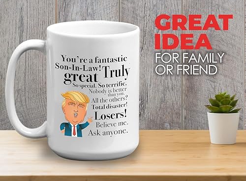 Miniatura 2 de Taza de café de 15 onzas, color blanco, divertidas tazas de Trump para cumpleaños, aniversario, San Valentín, ocasiones especiales, presidente