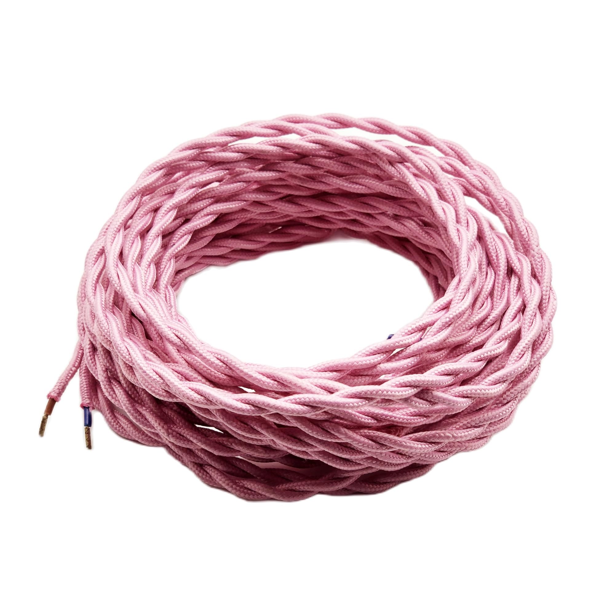 fili, Cavo tessile intrecciato in tessuto vintage a 2 fili 2x0,75 mm, cavo elettrico for illuminazione domestica, for lampada a sospensione(Pink,10meter)