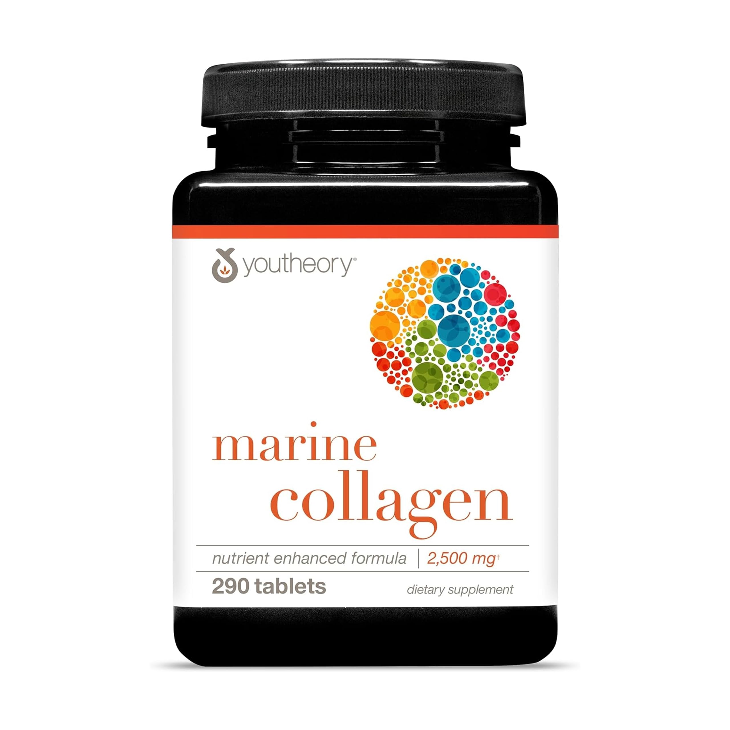 Youtheory Marine Collagen Tablets, 2,500 mg, 290 Tablets, 58-Day Supply 290 Count (Pack of 1)