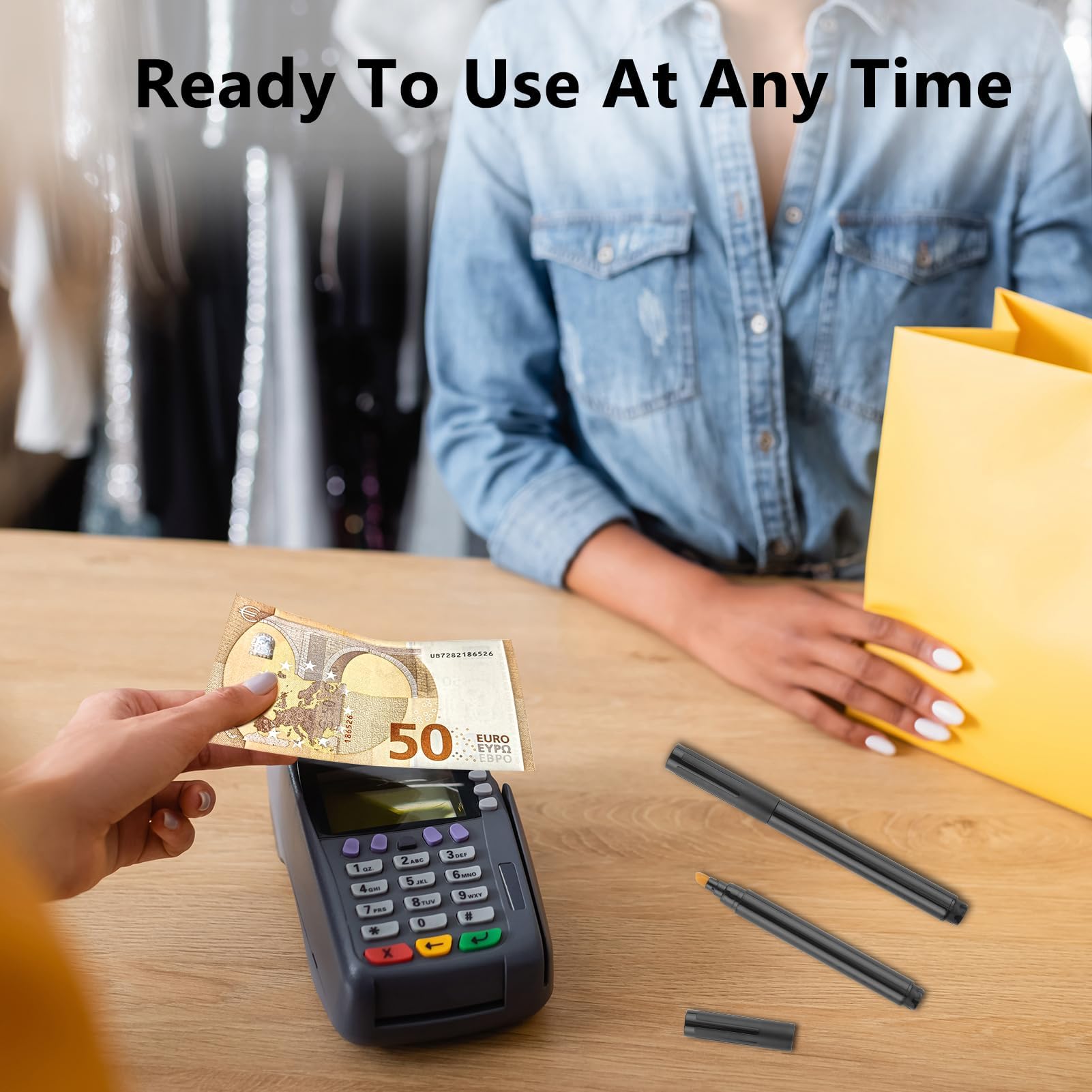 4 Penne Rilevatore Banconote False - Per Euro, Dollari, Sterline, Controllo Sicurezza Valuta - Foto 3