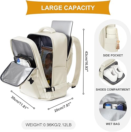 Miniatura 3 de coowoz Mochila de mano para mujeres y hombres, mochila de viaje aprobada por aerolíneas, mochila deportiva para laptop, B-Azul marino, Mochila