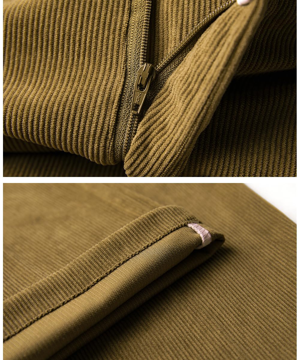 Pantaloni da Uomo in Velluto a Coste Ufficio Pantaloni Classico Eleganti Pantaloni da Jogging Formale e Casual con Tasche