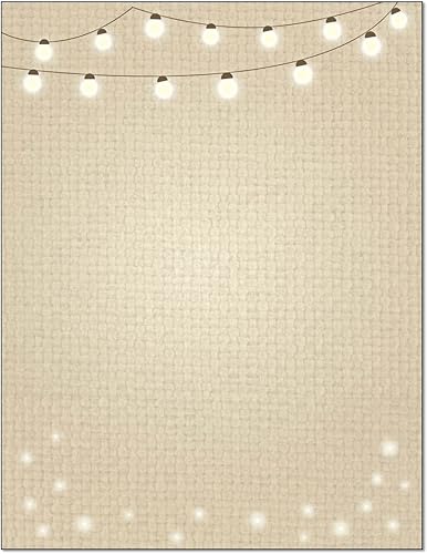 Fun Border Stationery - Hojas para membrete 22 x 28 cm 60 unidades diseño de bordes Guirnalda de luces