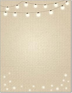 Stonehouse Collection String Lights Letterhead, 8.5" x 11", 60 Sheets | Ideal for Home & Office. Premium 60lb Matte Paper, 92 Brightness for Vivid Color Printing, USA Made