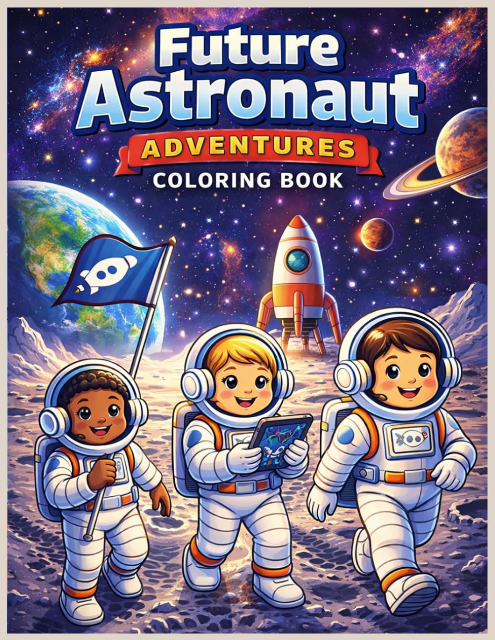 Future Astronaut Adventures Coloring Book: Exciting Space Missions, Moon Landings, Rockets, and Planets for Kids Ages 6–10