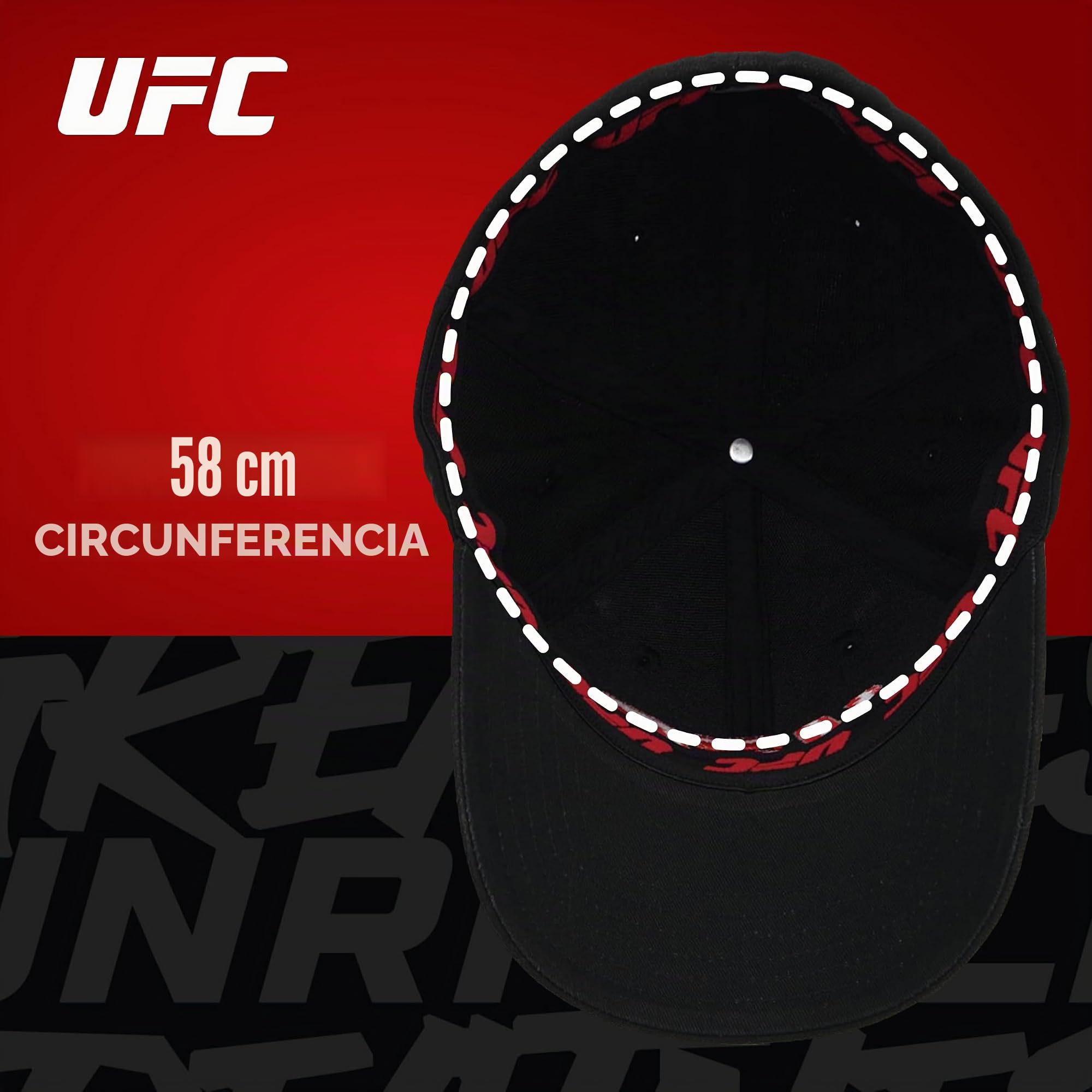 Concept One Unisex UFC Baseball Hat, 6 Panel Adult Flex Fit Active Sport Cap with Curved Brim Baseball Cap