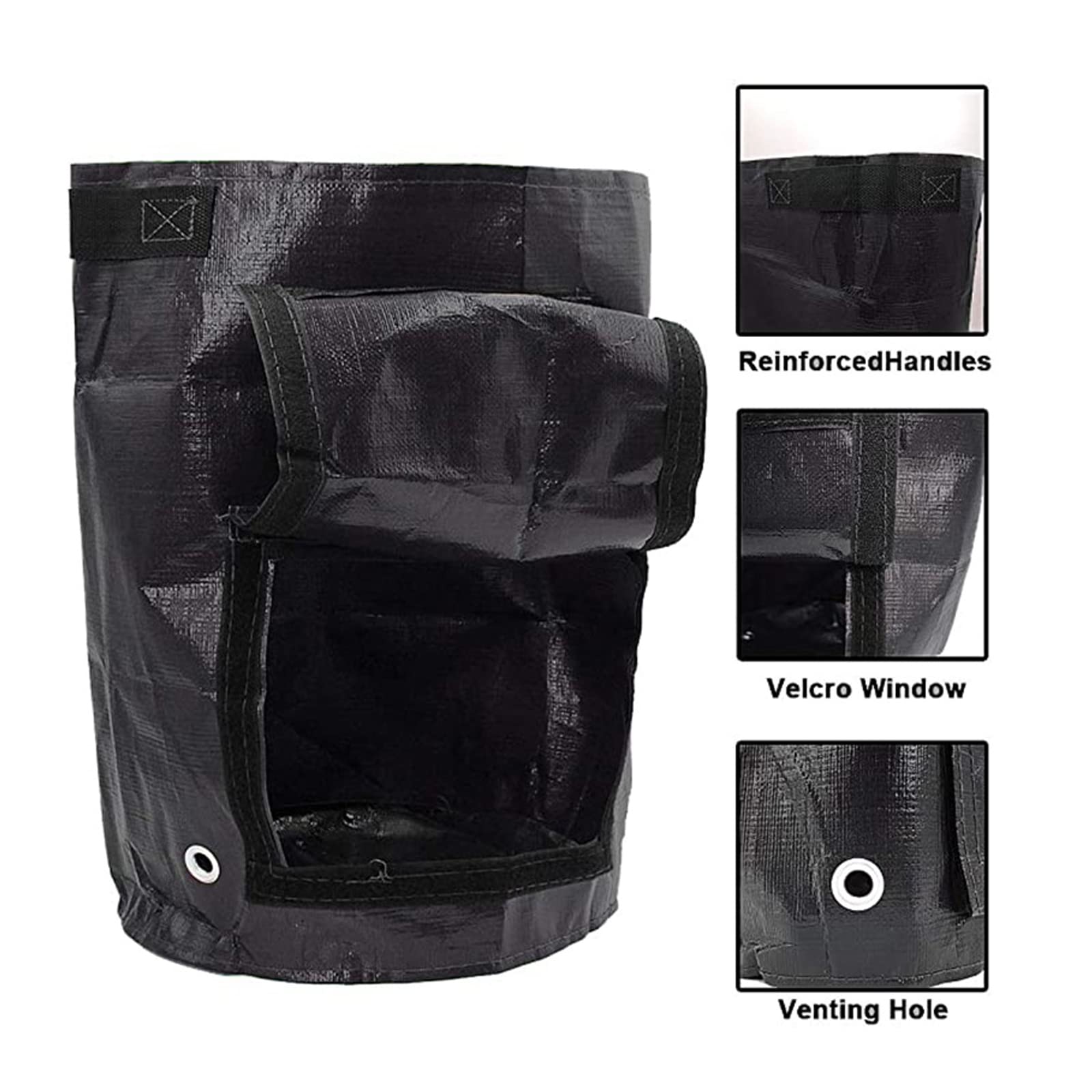 2 Piezas Bolsas de Cultivo de Papas, Bolsas Polietileno, Macetas de Cultivo de Verduras con Asas Transpirable Bolsa para Plantar Patatas, Tomates, cebollas, Flores, 7 gallons/34 * 35cm