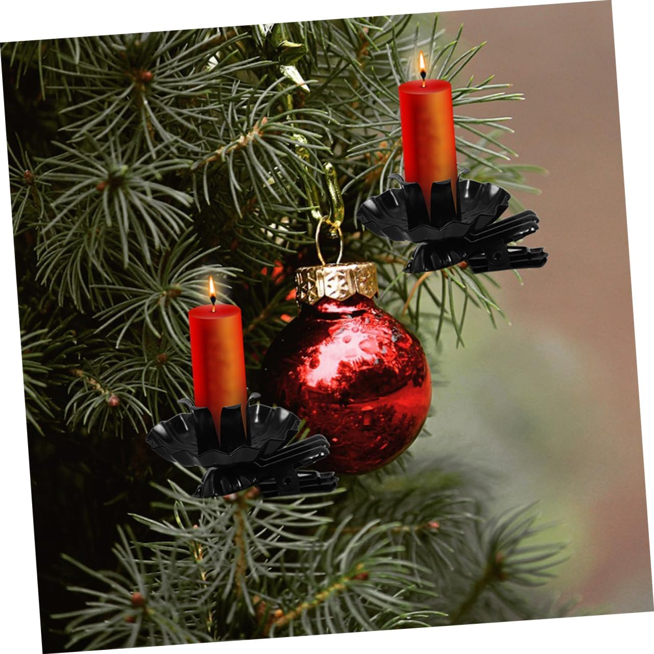 3sets Candleholder Clip Christmas Christmas Tree Candle Clip Decors Metal Candle Holders Set for Decorative 20pcs*3