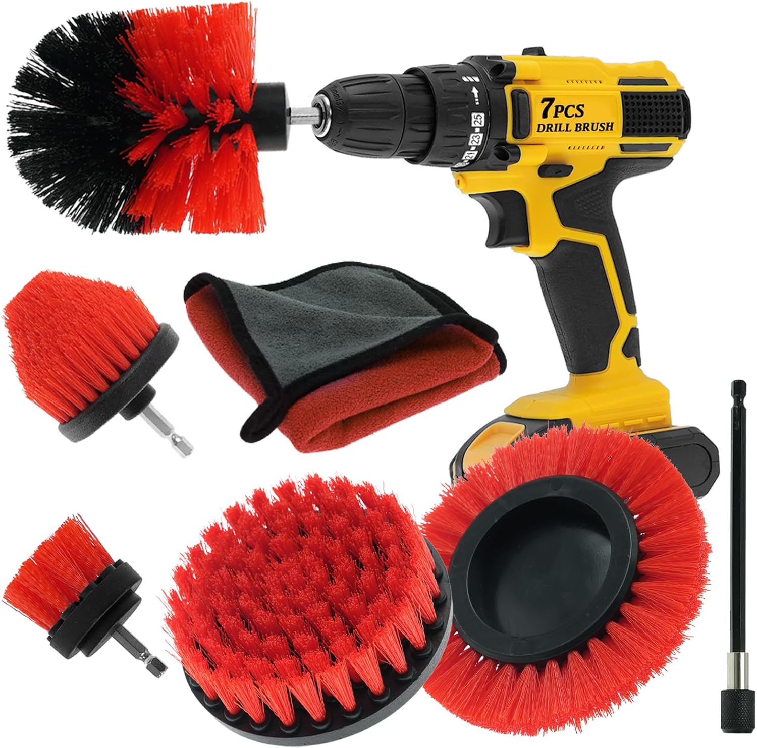 Sayutie 7pcs Drill Brush Attachment Power Scrubber Cleaning Brush Grout