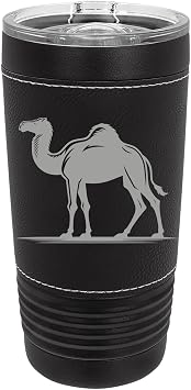 Camel Polar Camel 20 oz. Black with Black/Silver Leatherette Tumbler with Slider Closing Lid