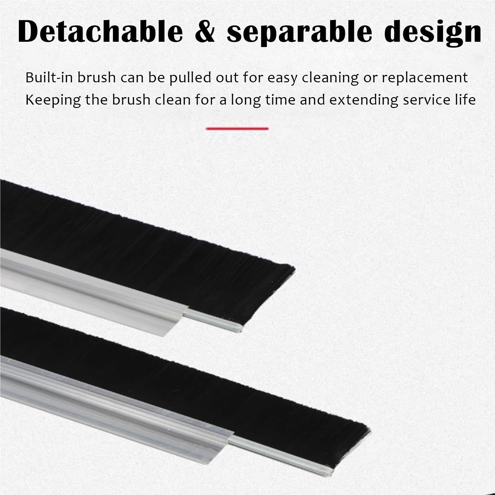 Guarnizione per Porta Scorrevole con Spazzola, in Alluminio e con setole, per casa e Ascensore, Antivento, Altezza 11,2 cm, Regolabile da 1 cm a 30,5 cm, 1 Pezzo - Soluzione Resistente alle