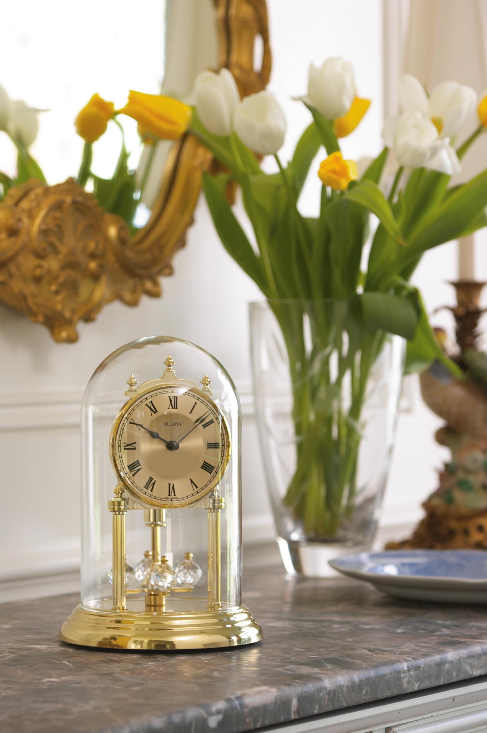 Amazon.com: Bulova Tristan I Desk and Table Clock | Model B8818