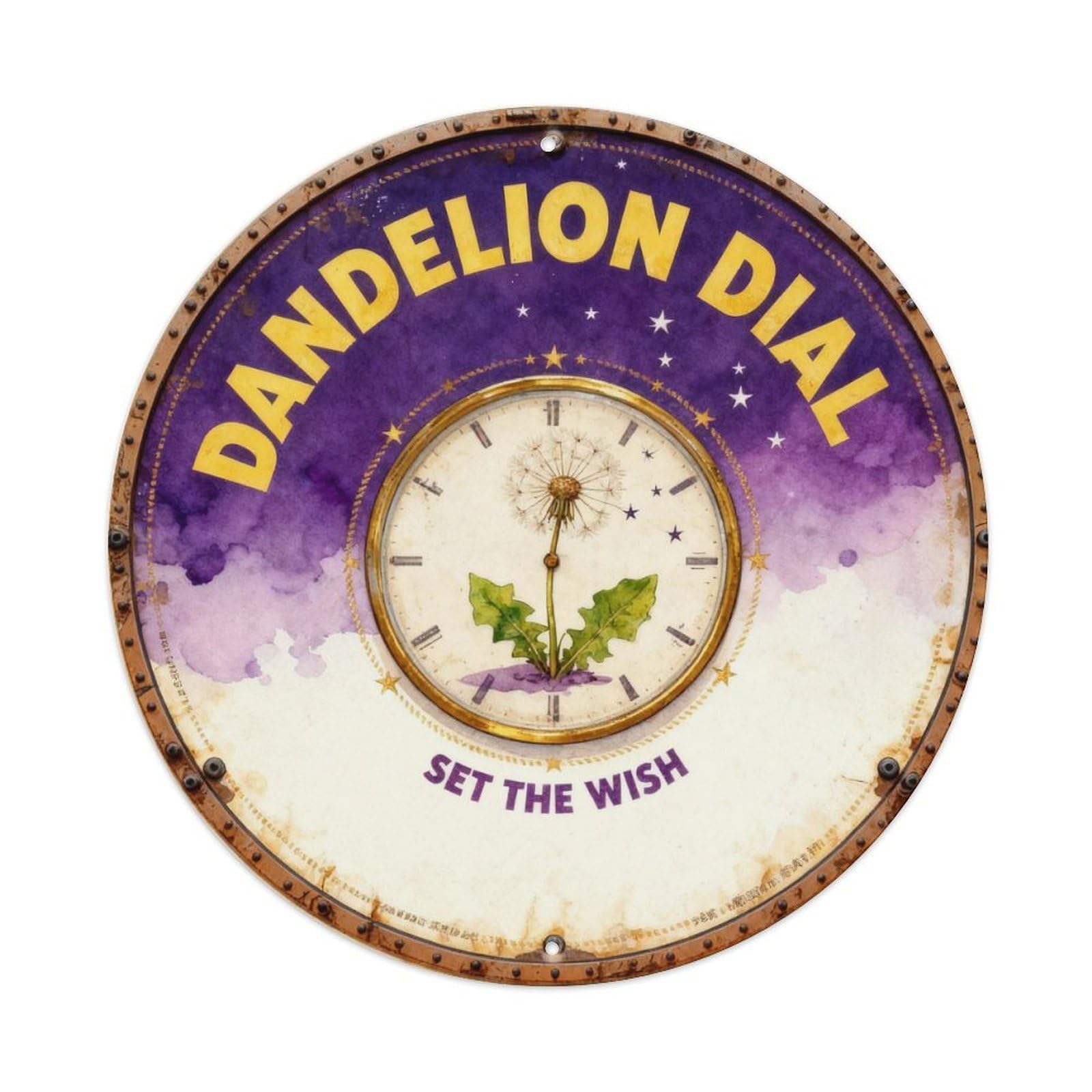 Dandelion Dial Sign Metal Tin Sign Plaque