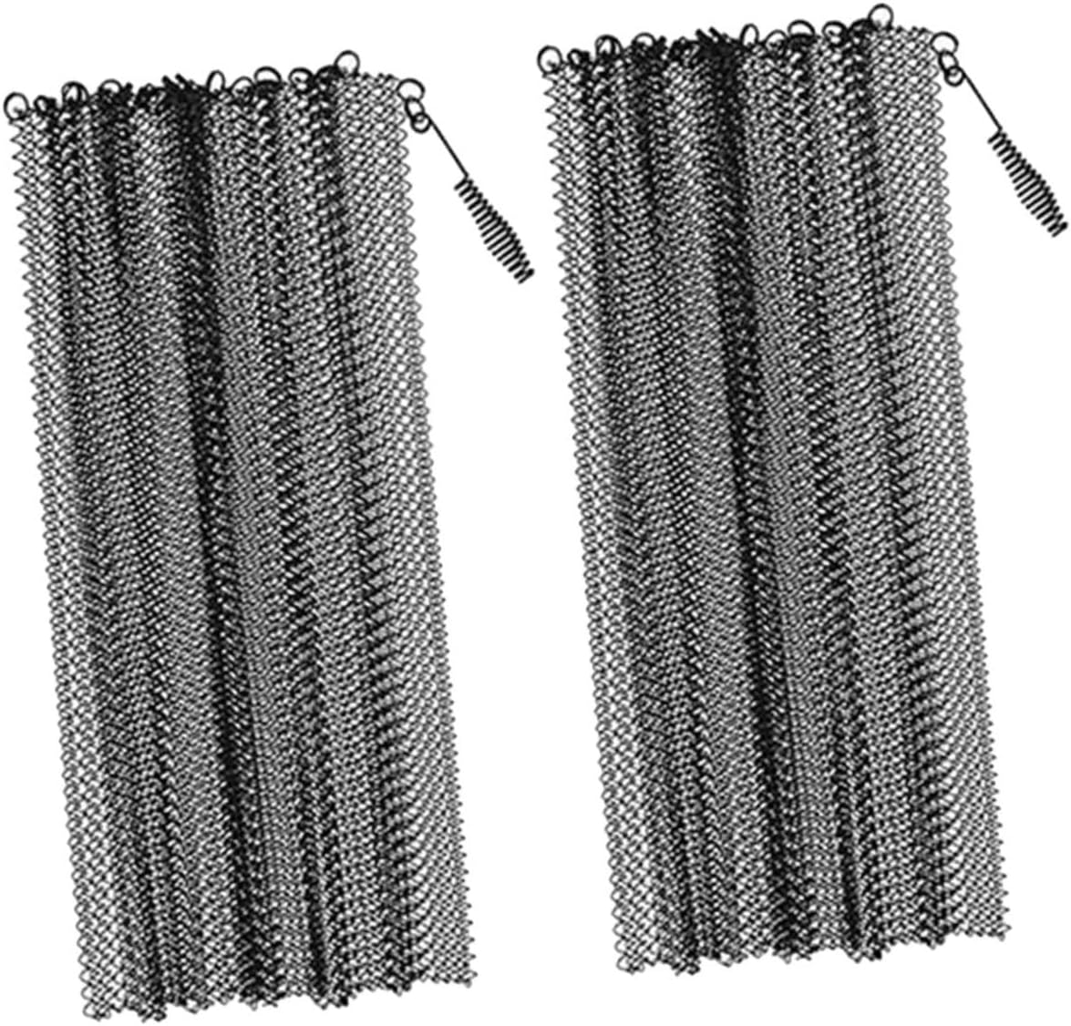 2pcs Heavy-Duty Metal Mesh Fireplace Screen Curtains Sturdy Fire Place Panels with Handles Suitable for Indoor and Outdoor Use