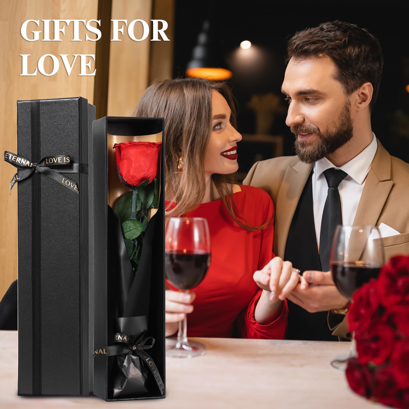 Touloube Rosa Stabilizzata Vera Eterna Rosso Fiori Regalo di San Valentino per Donna, Idee Regalo Donna Compleanno Anniversario Per Lei, Regali Mamma Fidanzata Moglie Sorella, Ti Amoregali
