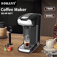 Vista 3 de kfj - Máquina de café para oficina, hogar, cápsula, cafetera, pequeña, totalmente automática, multifuncional, espuma de leche