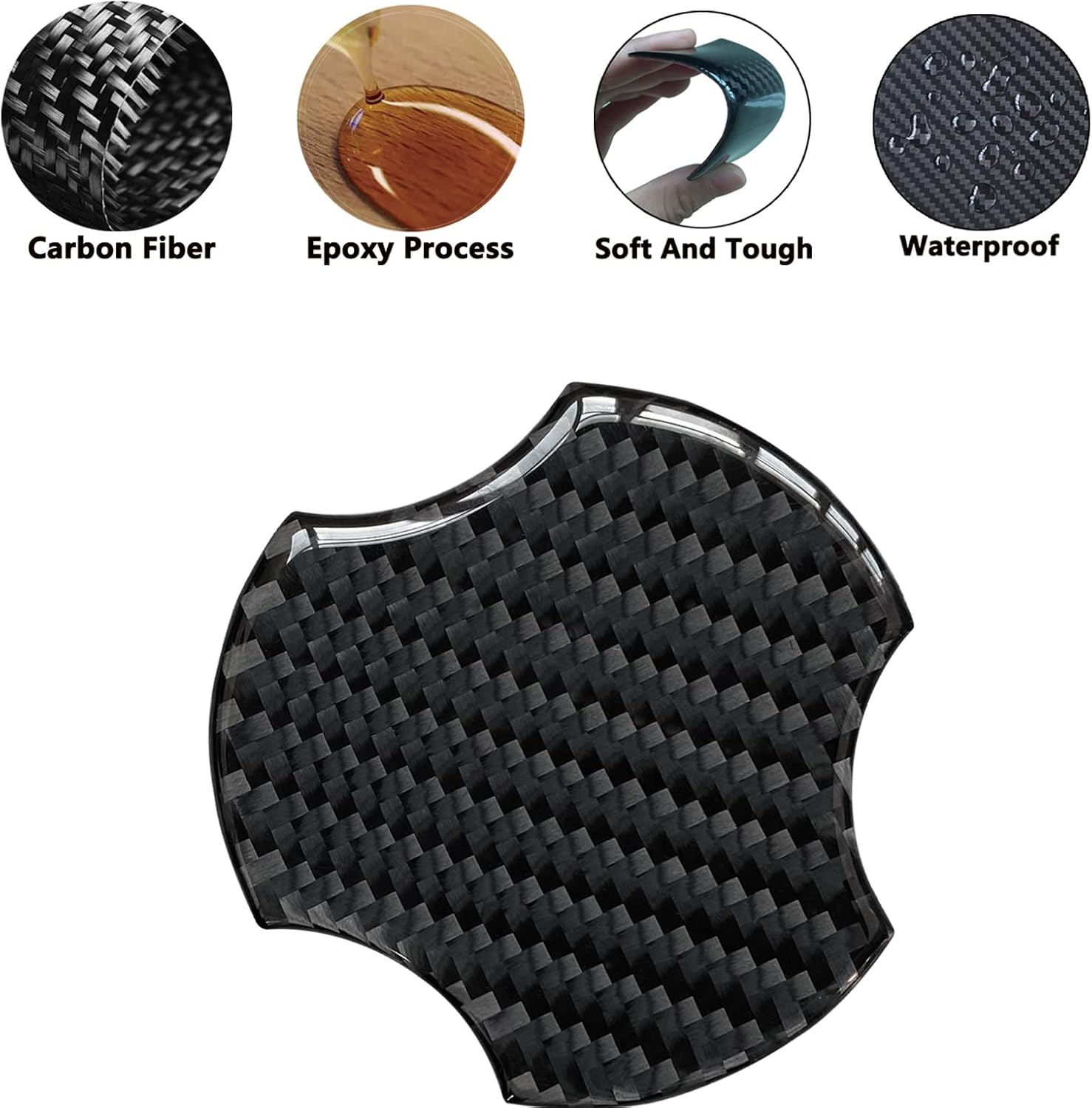 Carbon Fiber Compatible with Wrangler Accessories 2007 2008 2009 2010 Jk 2 Door Jku 4 Door Interior Decoration Stickers (2007-2010 Water Coaster)
