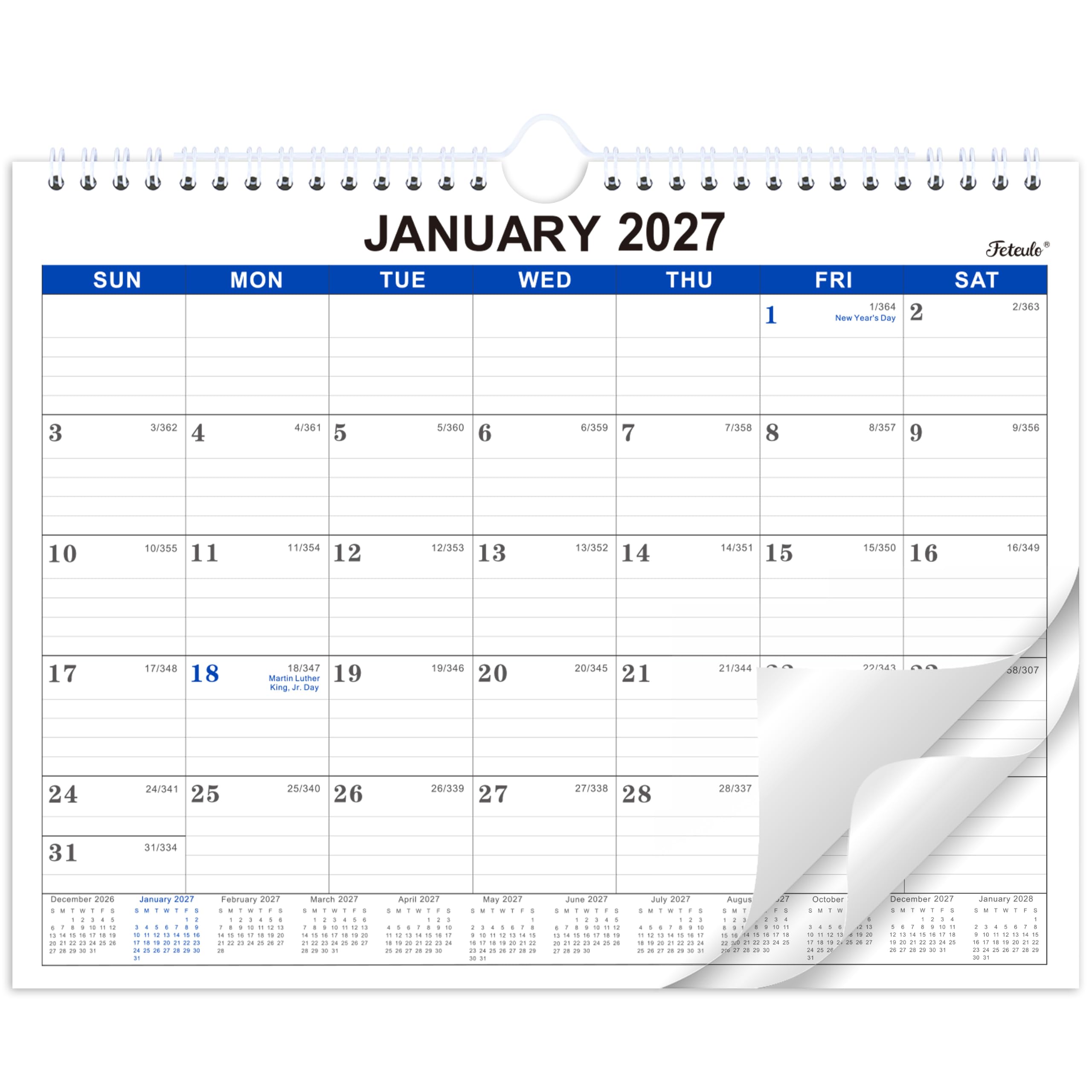 2027 Wall Calendar - Wall Calendar 2027 Monthly, 11”x 8.5”
