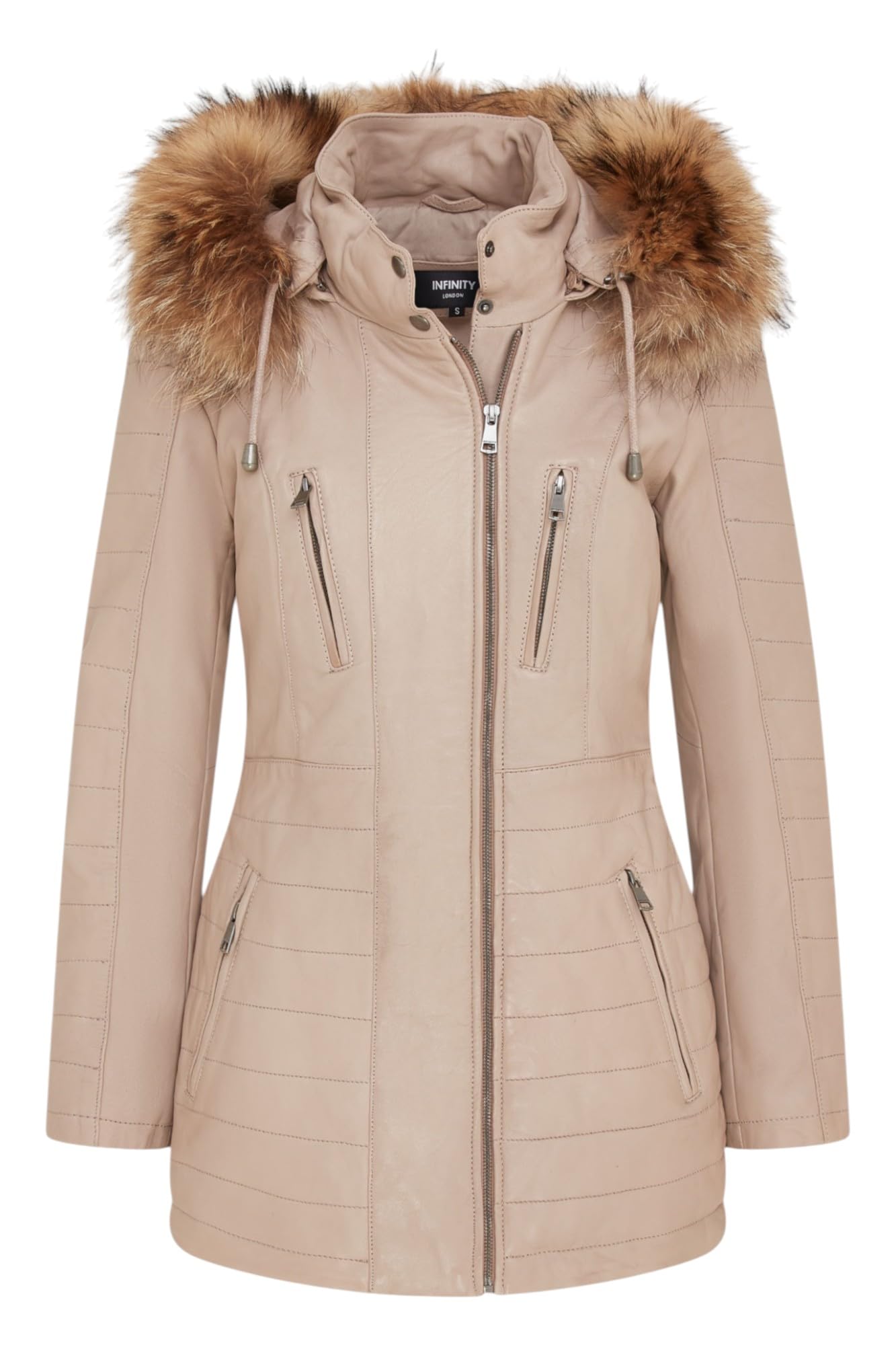 Infinity Leather Lederjacke Damen – Northam Beige, EU40 / UK12