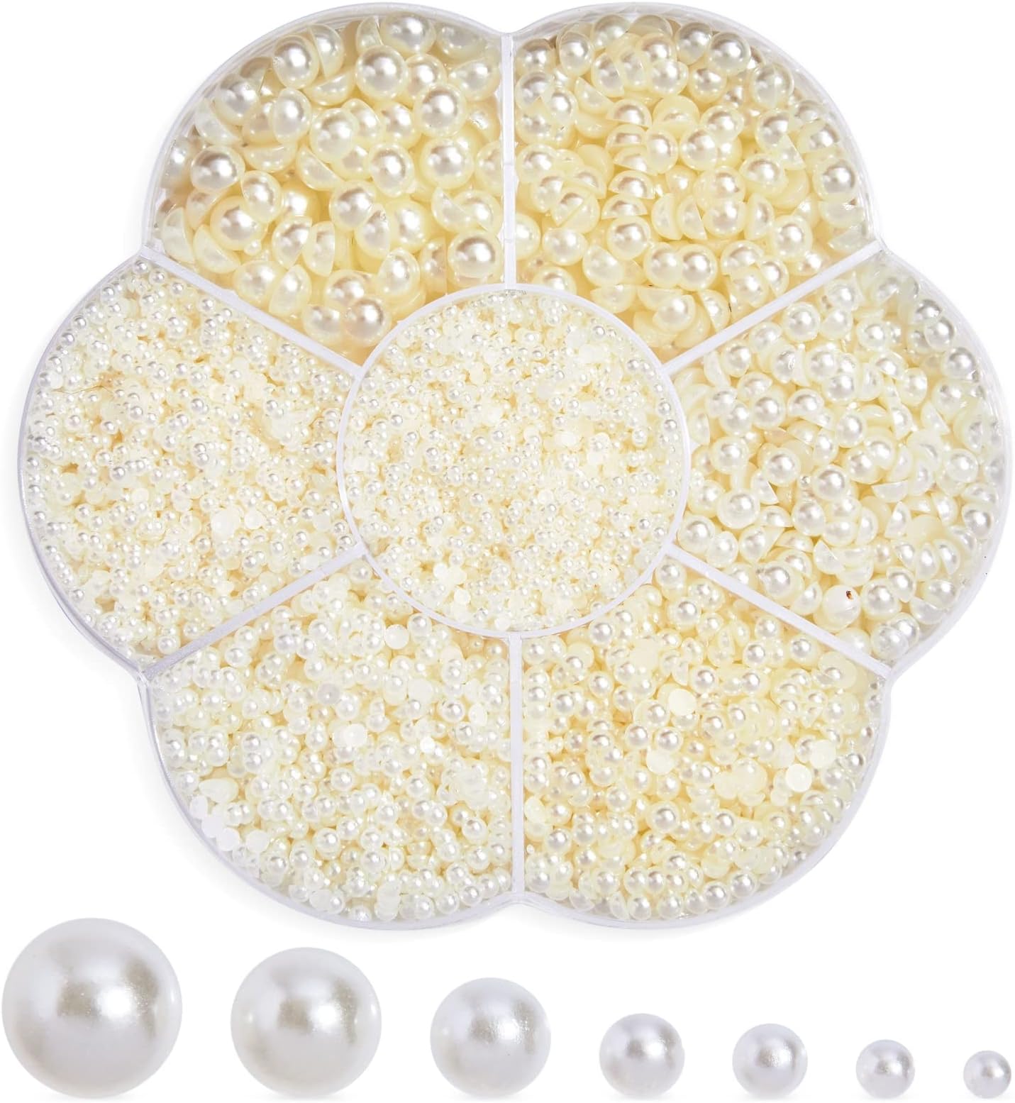 Half Pearls for Crafts 16000Piece Flat Back Pearl Beads for DIY