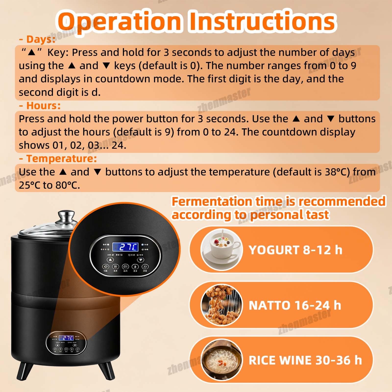 Yogurt Maker, fermentatore automatico con 7 menu preimpostati, pannello LCD intelligente, monitoraggio in tempo reale per yogurt probiotico e altro, facile da usare, capacità 12 l