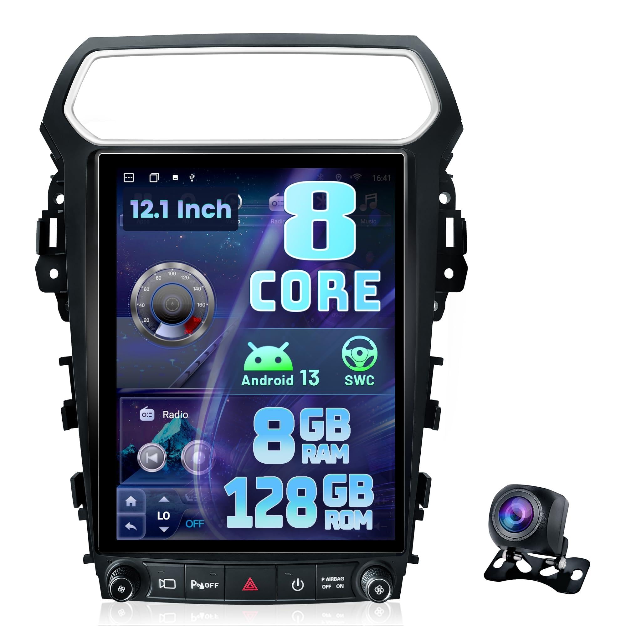 LASERTAIL 12.1 Inch Android 13 Head Unit installed in a Ford Explorer dashboard