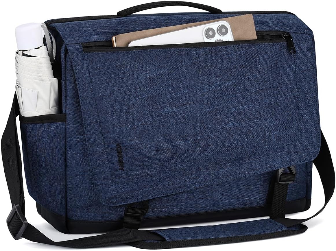 Messenger Bag for Men, Lightweight Water Resistant 15.6 In Laptop Bag Business Office Satchel Shoulder Bag