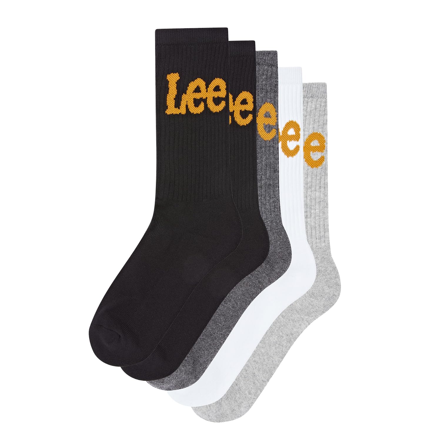 Lee Bisset Unisex Crew Socks - Multipack of 5 | Breathable And Comfortable Socks | Wicking Breathable Casual Walking Athletic Sock | Mid Calf Designer Ribbed | Women & Men's Fashion | Size 4-11